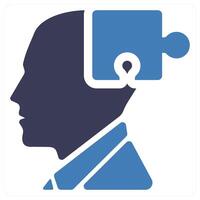 Problem Solving icon concept in blue color vector