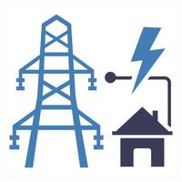 Power Grid icon concept in blue color vector