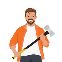 Lumberjack with an Axe and a Smile. vector