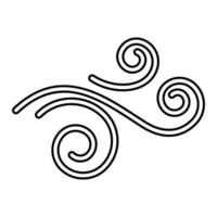 Wind icon. Outline wind icon for web design isolated on white background vector