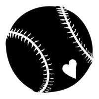 Baseball ball with heart icon. Simple illustration of baseball ball with heart icon for web vector