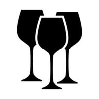 Wine glasses flat icon for apps and websites. illustration. vector