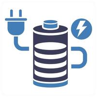 Recharge Battery icon concept in blue color vector
