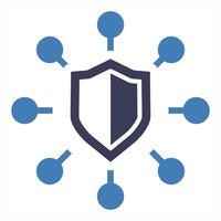 Protect Network icon concept in blue color vector