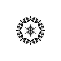 Minimalist Winter Snowflake Wreath On Neutral Background vector
