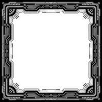 Techy Circuit Board Frame Futuristic, Minimalist, Geometric vector