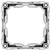Futuristic Tech Frame Black White Geometric Border, Space For Text vector