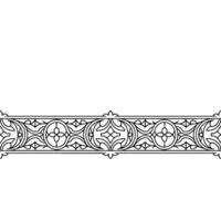 Ornamental Black White Border Vintage Geometric Pattern vector