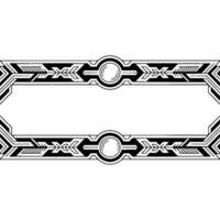 Geometric Art Deco Frame Black White Border Element vector