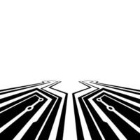 Abstract Circuit Board Pathway Futuristic Black And White vector