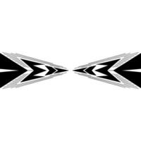 Abstract Symmetry Black Arrow Shapes On White Background vector