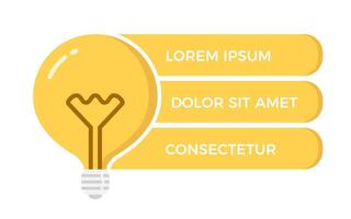 Yellow bulb with three elements for your text vector