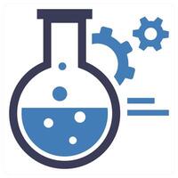 Research and Development icon concept in blue color vector