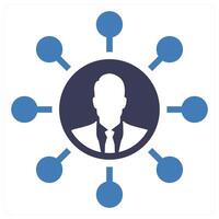 Resource Allocation icon concept in blue color vector