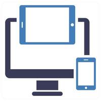 Responsive and device concept in blue color vector