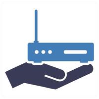 Router in blue color vector