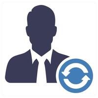 Refresh User icon concept in blue color vector