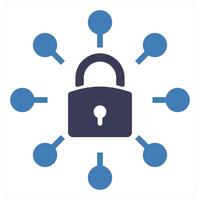 Secured Network in blue color vector