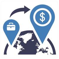 Send Money icon concept in blue color vector