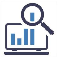 Search Data icon concept in blue color vector