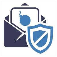 Secured Mail icon concept in blue color vector