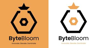 Byte Bloom Minimalistic Logo vector