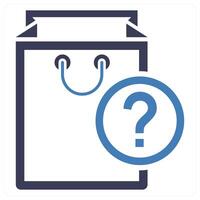 Shopping Queries icon concept in blue color vector