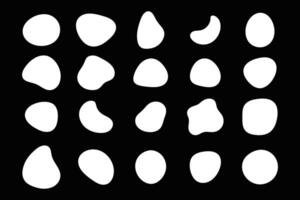 Minimal monochrome liquid blobs set with abstract organic shapes vector