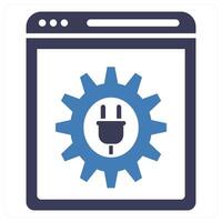 Socket icon concept in blue color vector