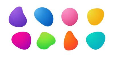 Colorful liquid gradient blobs set with abstract organic shapes vector