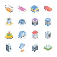 Check out our premium set of database isometric style icons vector