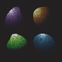 Colorful halftone noise grain liquid shapes with smooth gradients vector