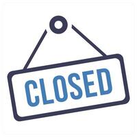 Store Closed icon concept in blue color vector