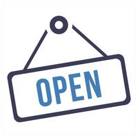 Store open icon concept in blue color vector