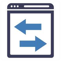 Synchronize icon concept in blue color vector