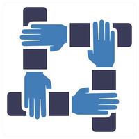 Teamwork concept in blue color vector