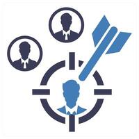 Target Audience icon concept in blue color vector