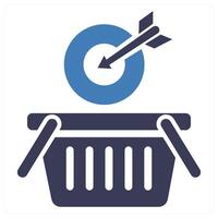 Target Shopping icon concept in blue color vector