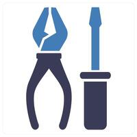 Tools icon in blue color vector
