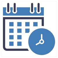 Time Management and schedule icon concept in blue color vector