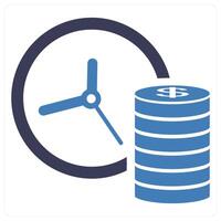 Timed Payment icon concept in blue color vector
