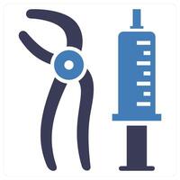 Tooth Removal Tool icon concept in blue color vector