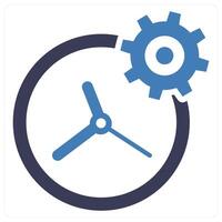 Time Settings icon concept in blue color vector
