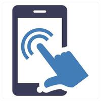 Touch Mobile icon concept in blue color vector