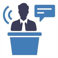 Transcript icon concept in blue color vector