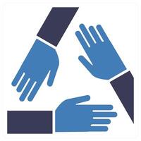 Unity icon concept in blue color vector