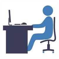 Workplace Provisioning icon concept in blue color vector