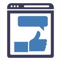Web feedback icon concept in blue color vector