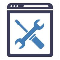 Web Page Settings icon concept in blue color vector