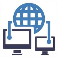 Web Hosting icon concept in blue color vector